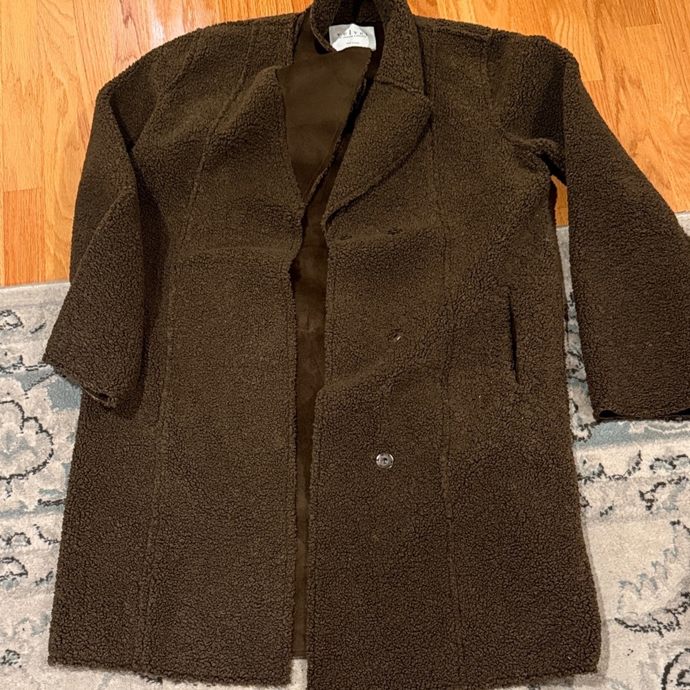 Velvet by Graham & Spencer Dark Brown Teddy Jacket small